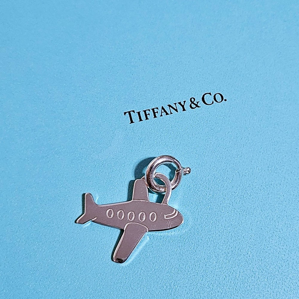 RARE Tiffany & Co. Large Airplane Flat STERLING SILVER Charm Pendant